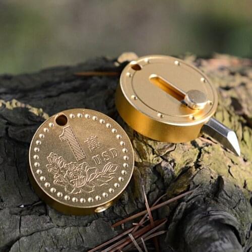 BK Cutting Tool Stainless Steel Multi-function Mini Coin Knife EDC Portable Mini Key Ring Pendant Tool Capsule Tiny Knife