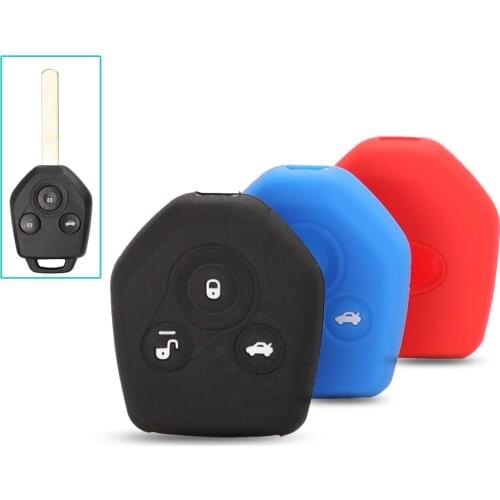 Bilchave 3 Buttons Car Key Silicone Cover Fob For Subaru Forester Impreza Legacy Outback XV Smart Key Case Protect Holder