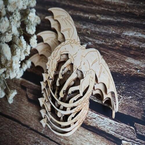 Wooden Dragon Flying European Style Craft Shapes Plywood