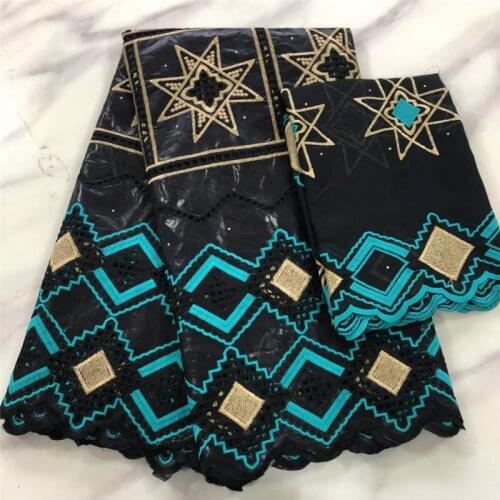 Cheap 5+2Yards African Bazin Riche Lace Fabric New Design Embroidered High Quality French Lace With Stones Guinea Brocade Fabric