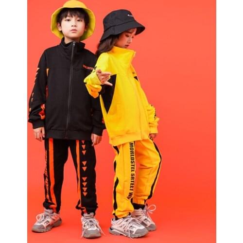 Children T Shirt Pant Dance Clothes Hip Hop Costumes for Girls Boys Jazz Ballroom Dancing Kids Dancewear Party Stage Outfits LJ