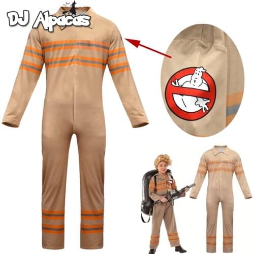 Kids Ghostbusters Jumpsuits Cosplay Costume Kids Boy Girl Ghostbusters Work Bodysuit Cosplay Party Halloween Christmas Costume