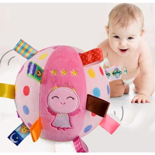 0-12 Months Baby Toys For Children Animal Ball Soft Plush Mobile Toys With Sound Baby Rattle Infant Body Building Ball Toys Gift