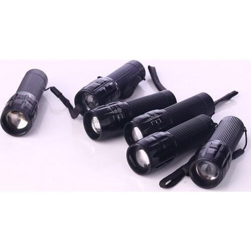 By dhl 200pcs practical Adjustable Focus Mini Tactical Flashlight Torch Zoomable Small Flashlight Super Bright 3 modes