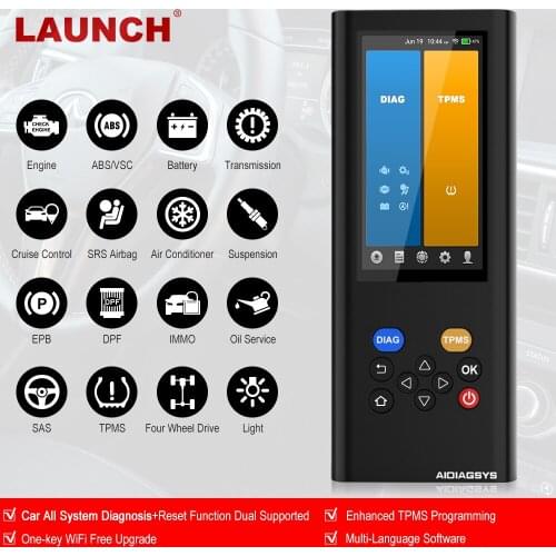 LAUNCH AIDIAGSYS OBD2 All System Diagnostic Tool Activate TPMS Programming Engine System Transmission Oil Reset OBDII Auto Scan