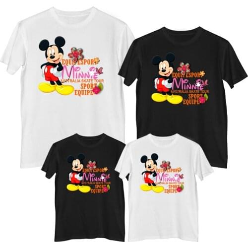 Disney Mickey Mouse T shirt Summer Comfortable 100% cotton Fashion tshirt women 2021 T-shirt for girls mum and daughter clothes