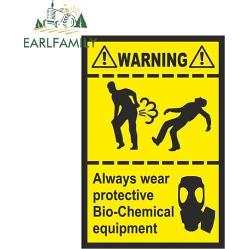 EARLFAMILY 13cm x 9.1cm Car Styling Bio Chemical Fart Car Sticker Fun Warning Farting Mask Toilet Waterproof Bumper Accessories