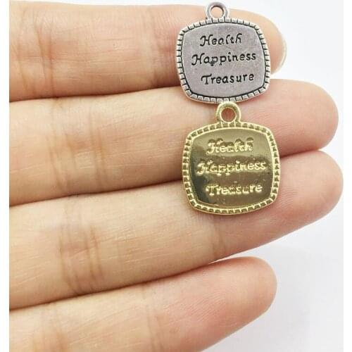 Eruifa 10 pcs 15*16mm Coin gold/Silver plated Zinc alloy Charms Pendant Jewelry DIY Necklace 2 colors