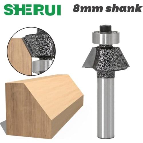 SHERUI 30 Degree Bevel Trim Router Bit Bevel trimming knife-8mm Shank