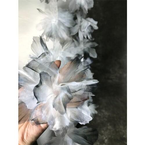 10Colors Tie-Dye Three-Dimensional Yarn Lace Flowers Designer Fabric DIY Sewing Accessories
