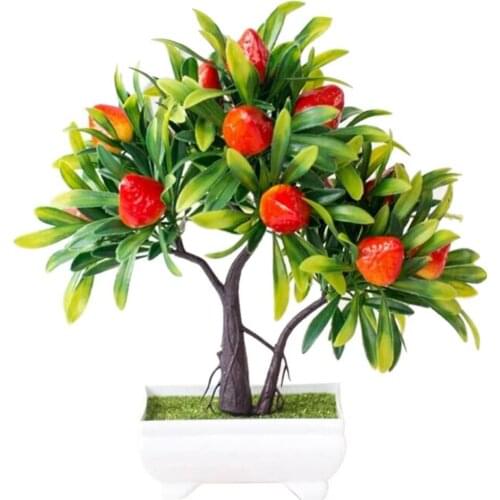 40%HOT1Pc Potted Artificial Flower Strawberry Bonsai Stage Garden Home Party Decor