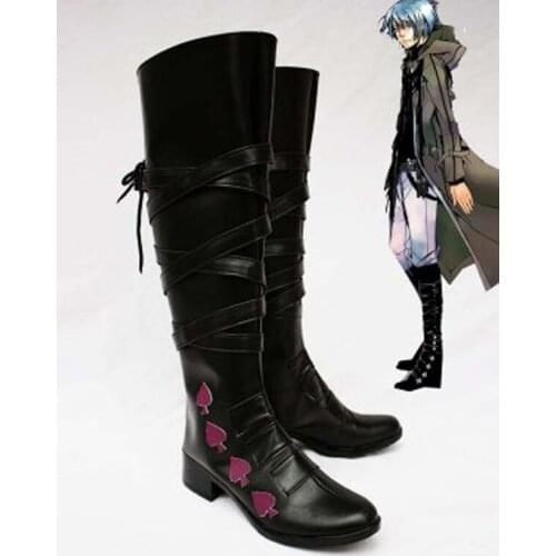 Hitman Reborn D Spade Black Cosplay Boots Shoes Anime Party Cosplay Boots Custom Made for Adult Men Shoes
