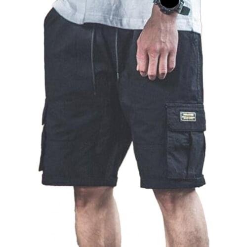 Summer Cargo Shorts Thin Multi-pocket Solid Color Drawstring Cargo Shorts Daily Breathable Streetwe Men Shorts шорты мужские