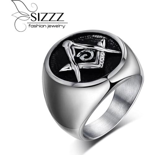 2017 New Real Fine Jewelry Anel Free Shipping 316l Stainless Steel Masonic Ring For Men, Master Signet Ring, Free Mason Jewelry
