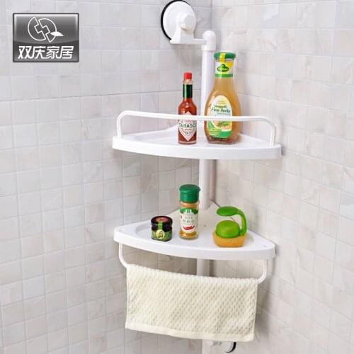 Wall Mounted Kitchen Spice Organizer Shelf Rack Suction Cup Rack Scuker Cup Spice Storage Rack Shelving Wall Bathroom Shelves
