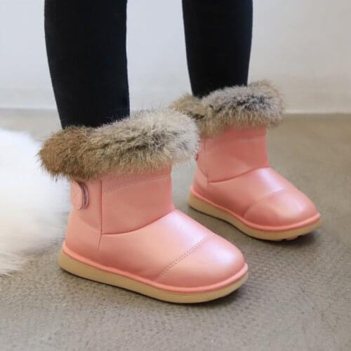 New Baby Girl Boots Toddlers Kids Winter Shoes for Boys Girls Soft Bottom Student Fur Snow Boots Baby Cotton Shoes