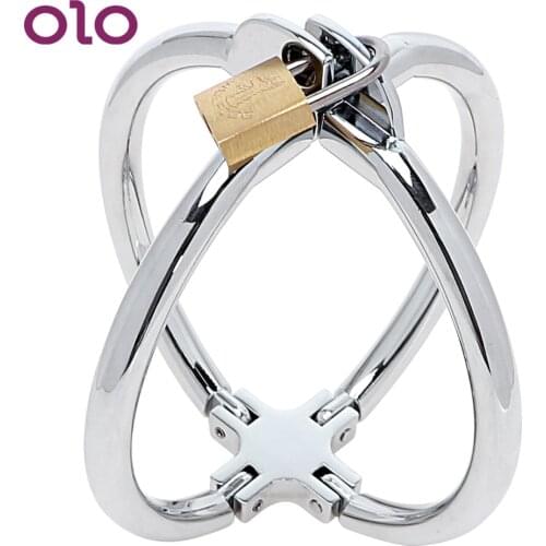 OLO Flirt Toys SM Bondage Lockable Stainless Steel Restraint Fetish Cross Wrist Handcuffs Sex Toys for Women Adult Games