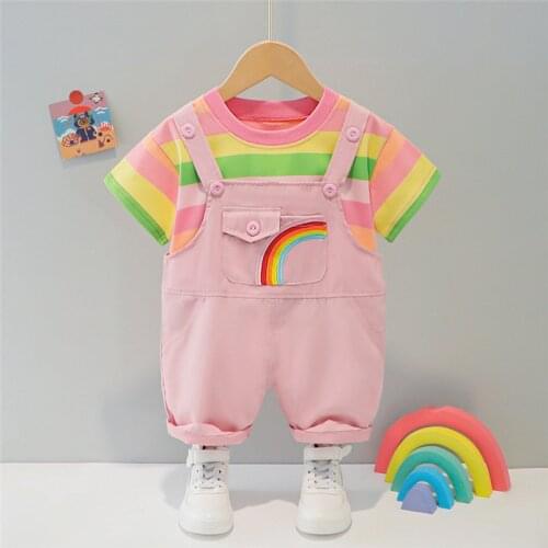 0-5 Years Summer Boy Girl Clothing Set 2021 New Casual Fashion Cartoon Active T-Shirt+ Pant Kid Children Baby Toddler