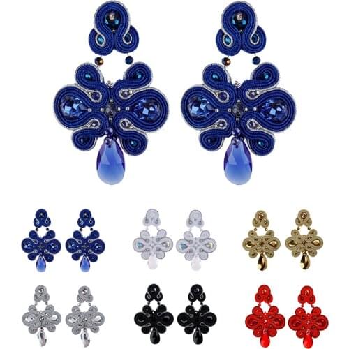 Soutache Fashion fine Drop earrings for women boho jewelry Handmade weave multiple colour Spring summer Accessories aesthetic