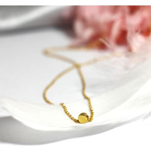 Simple Bean Ding Necklace S925 Sterling Silver Womens Necklace