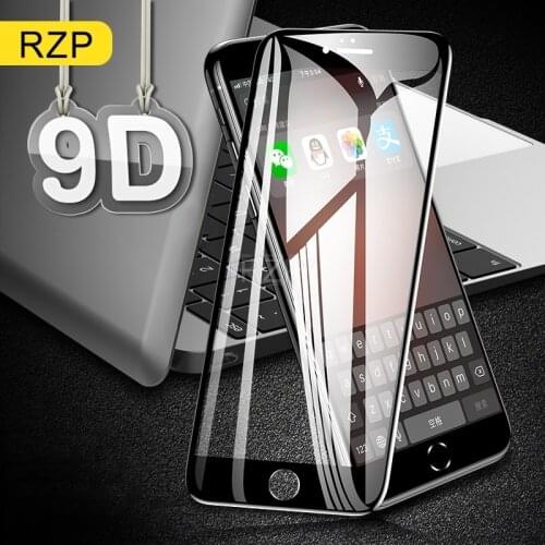 RZP 9D Curved Edge Full Cover Tempered Glass For iPhone 6 6S Plus Screen Protector On The For iPhone 6 s Plus Glass 3D Soft Film