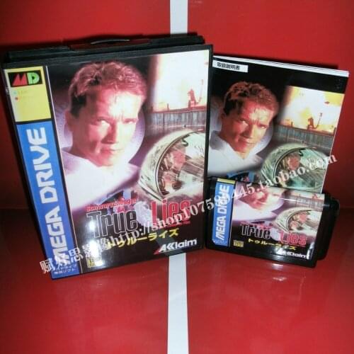 Sega MD game - Ture lies with Box and Manual for 16 bit Sega MD game Cartridge Megadrive Genesis system