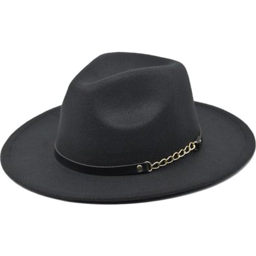 Free Shipping New Fedora Hat Felt Hat Broad-brimmed Lady Trilby Chapeu Feminino Top Hat Hat Men Jazz Church Godfather Straw Hat