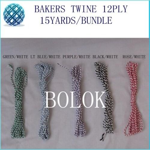 1000pcs/lot baker twine 12ply 15yards/bundle DIY Cotton twine used in wrapping tag, gift cards 42 color wholesales
