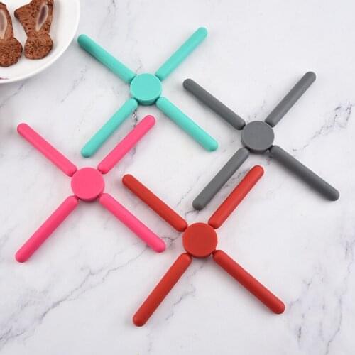 Silicone Cross Mat Four-Column Folding Mat Kitchen Multifunctional High Temperature Resistant Silicone Placemat Kitchen Silicone