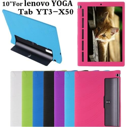 Silicon Soft Case For Lenovo YOGA Tab 3 10.1 inch YT3-X50 YT3-X50M YT3-X50L YT3-X50F Drop resistance Tablet Stand Cover Case