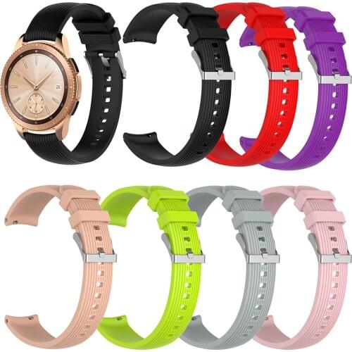 Replacement Strap For Samsung Galaxy Smart Watch 42mm Version Watchband Band Striped Rubber 20mm Width Strap