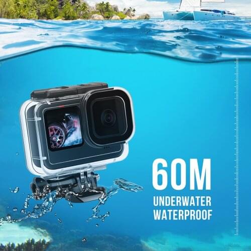 Sports Camera Waterproof Case Accessories Outdoor Sightseeing for GoPro Hero 9 Tempered Glass Underwater Cover