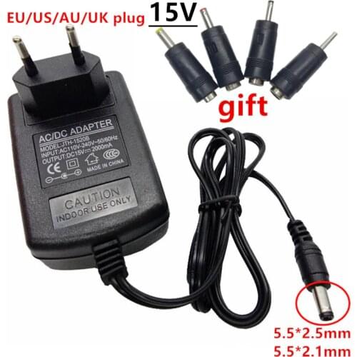 Universal 15V AC DC Power adapter Supply 15 V ac/dc adaptor adaptador 15 volt 0.8A 1A 1.25A 1.5A 2A 2.5A 3A Power multi DC Jack
