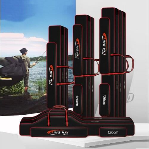 Large Capacity Waterproof Oxford Cloth Fishing Bags Portable Folding Fishing Rod Carrier Fishing Pole Tools Storage Bag X348G