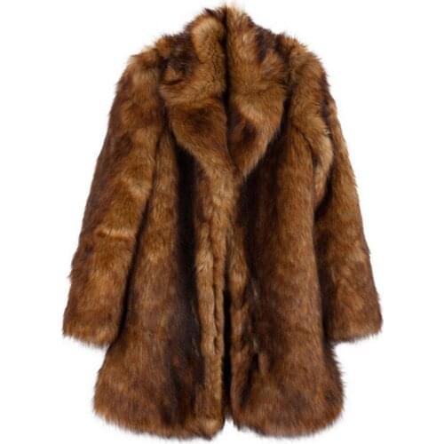 High quality Plus size S-6XL Autumn Winter Faux fox Fur Coats Women Thicken warm Jackets Long sleeve Fur Outerwear Female G246