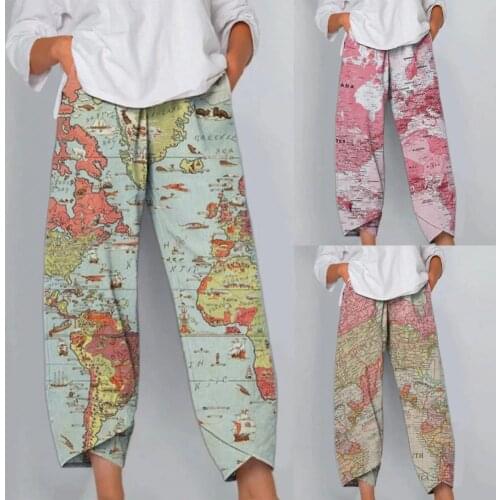 Women Pants Adjustable Comfortable Vintage Adjustable Women Pants for Leisure Time Female Streetwear Baggy High Waist Trousers