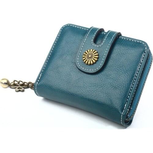 Zipper Ladies Purses Leather Women Wallets Hasp Coin Pocket Card Holder Mini Small Luxury Woman Purse Trifold Female Wallet