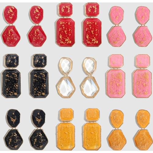 Flatfoosie New Handmade Crystal Jewelry For Women Earrings 2020 Bohemian Wedding Party Dangle Drop Earrings Metal Accessories