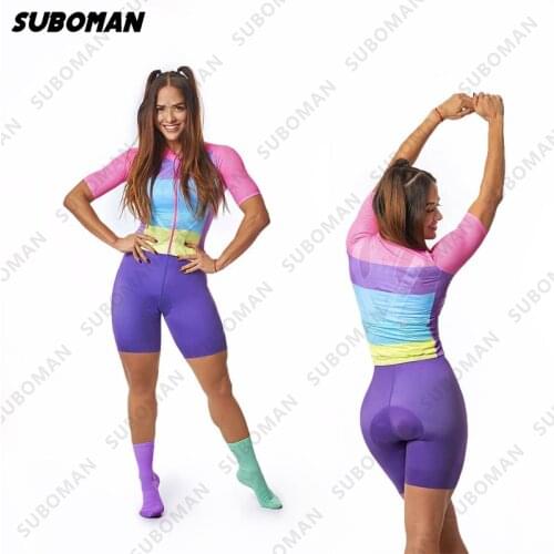 Suboman bike Skinsuit Pro Womens Triathlon Outdoor Racing mountain bike Jersey Sets Ciclismo Bike Jumpsuit short Sleeve Suit