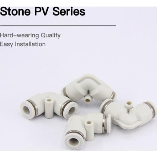 1pcs a lot one touch plastic hose L type air elbow fitting 4mm 6mm 8mm 10mm 12mm quick tube connector PV right angle pipe joint