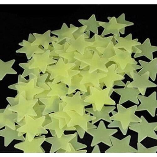 100pcs Wall Glow In The Dark Star Stickers Decal Baby Kids Gift Nursery Room Home Decoration Stickers & Posters LBS