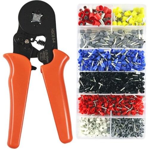 1200PCS Wire Ferrules, Insulated Crimp Pin Terminal Kit for Electrical Projects, AWG 24-7, 8 Sizes,Ferrule Crimping Kit