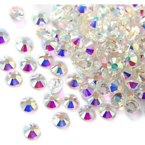 1440pcs/lot Transparent Clear AB Non Hot Fix Rhinestones SS3 To SS20 Flat Back Non Hotfix Stones For Nail Art Rhinestone B0924
