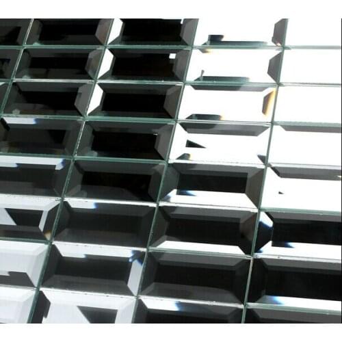 30x60mm strip brick pattern mirrored glass mosaic tiles
