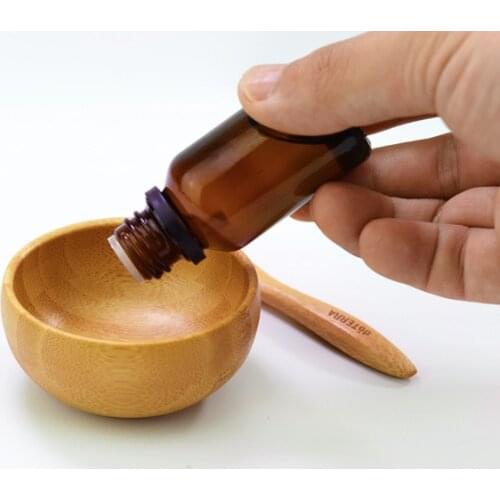 5/10pcs/lot Empty Bamboo Facial Mask Bowl with Spoon Cosmetic Wooden Mask Tools DIY Tableware Makeup Container Set High Grade