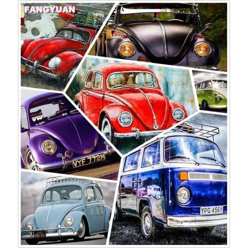 5D Diy Diamond Painting Car Red Blue Bus Full Drill Embroidery Diamond Mosaic Cross Stitch Kits Art Home Decoration Accessories