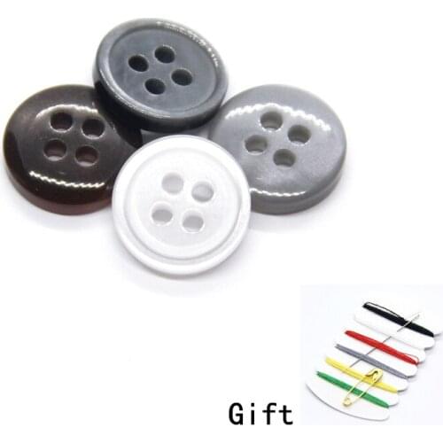 9/10/11mm Black Resin Shirt Buttons For Clothing Children Cardigan Casual Decorations Handmade DIY Sewing Accessories Wholesale