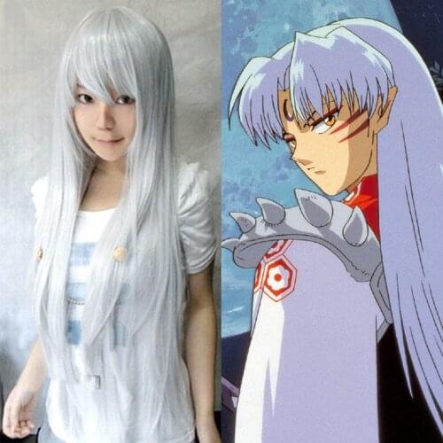 Anime Inuyasha Kimono Full Set Cosplay Costume Halloween Party Japanese Witch Inuyasha Kikyo Heat Resistance Fibre Wig B22204AD