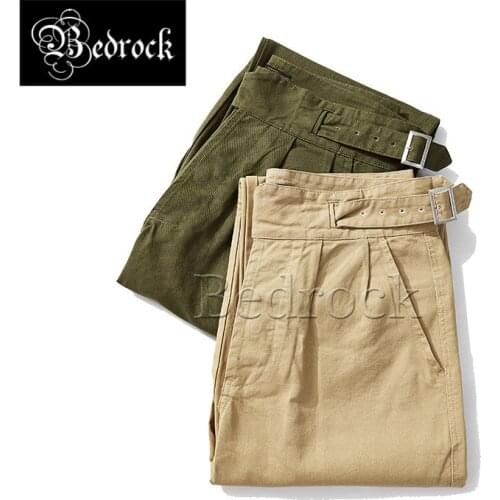 British Gurkha Pants Khaki Casual Pants Mens Loose Double Adjustable Loop Pants Gurkha Bermuda Pants