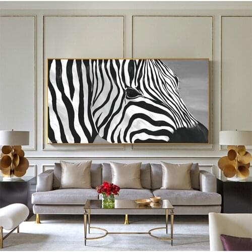 Black and white zebra canavs painting modern animals wall printing on canavs art painting for living room